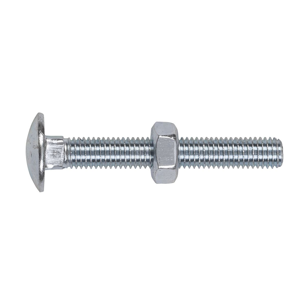 Sealey Coach Bolt & Nut DIN 603 - M10 x 75mm Zinc Pack of 50 CBN1075