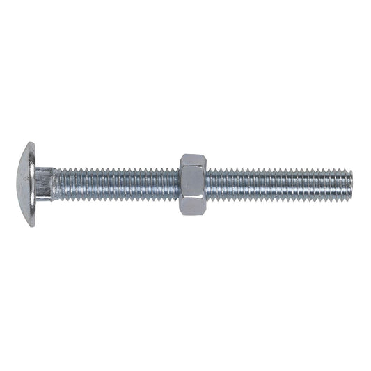 Sealey Coach Bolt & Nut DIN 603 - M8 x 75mm Zinc Pack of 50 CBN875