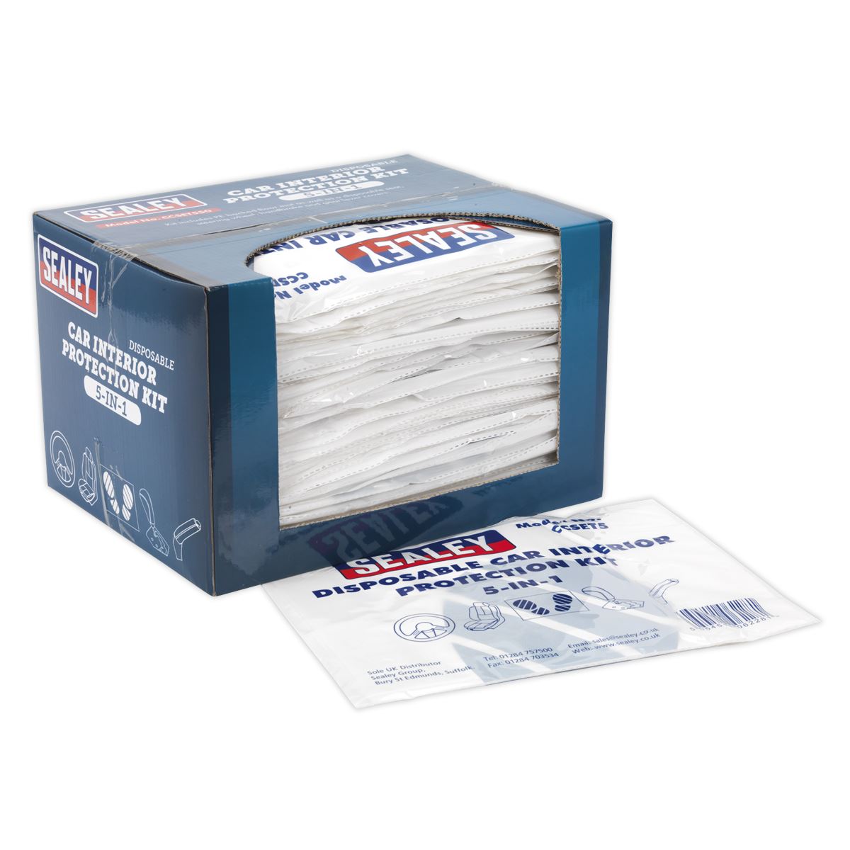 Sealey 5-in-1 Disposable Car Interior Protection Kit - Display Box of 50 CCSET550
