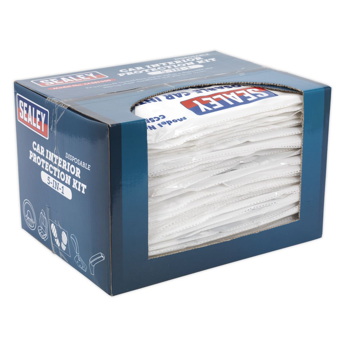 Sealey 5-in-1 Disposable Car Interior Protection Kit - Display Box of 50 CCSET550