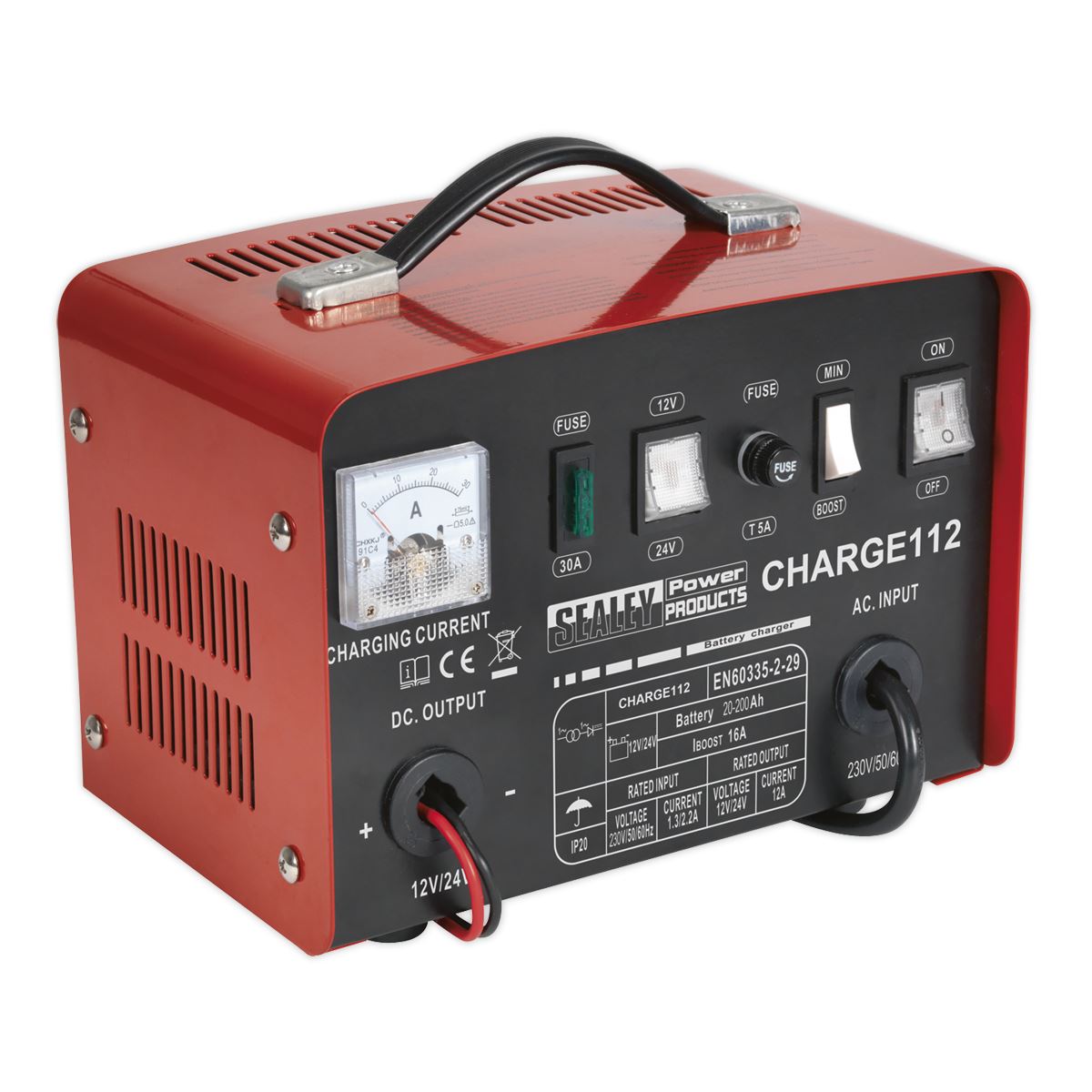 Sealey Battery Charger 16A 12/24V 230V CHARGE112
