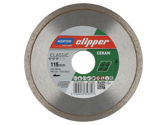 Norton Clipper Classic Ceramic Diamond Blade 115 x 22.23mm CLI626825