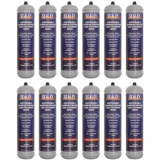 Sealey Gas Cylinder Disposable Carbon Dioxide 600g - Box of 12 CO2/101/12