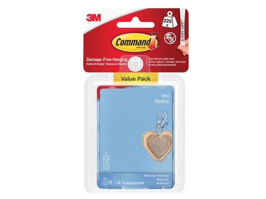 Command™ Clear Mini Hooks Value Pack (Pack 18) COM17006CLRV