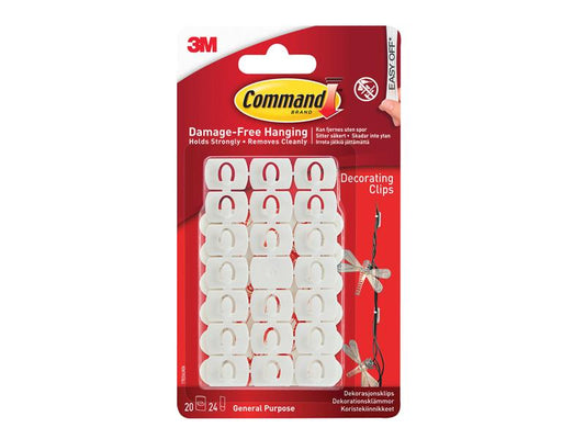 Command™ White Decorating Clips (Pack 20) COM17026