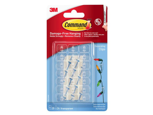 Command™ Clear Decorating Clips with Clear Strips (Pack 20) COM17026CLR
