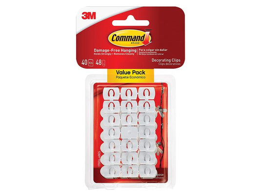 Command™ White Decorating Clips (Pack 40) COM17026VP