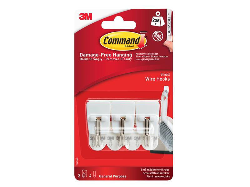Command™ White Wire Hooks (Pack 3) COM17067