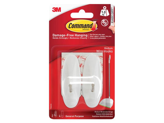 Command™ Medium Wire Hooks (Pack 2) COM17068