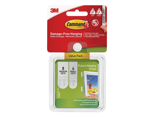 Command™ Picture Hanging Strips Set, Small & Medium (Pack 12) COM17203