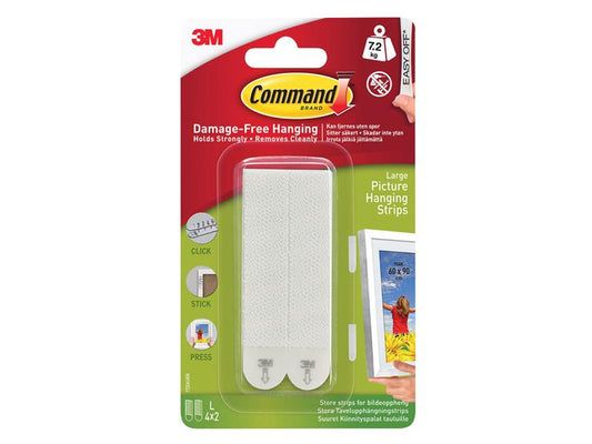 Command™ Picture Hanging Strips, Large (Pack 4) COM17206