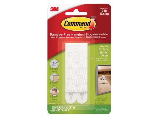 Command™ Narrow Picture Hanging Strips (Pack 4) COM17207