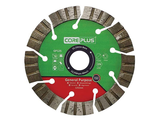 CorePlus GP125 General-Purpose Hybrid Turbo Diamond Blade 125mm CORDBGP125