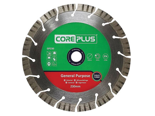 CorePlus GP230 General-Purpose Hybrid Turbo Diamond Blade 230mm CORDBGP230