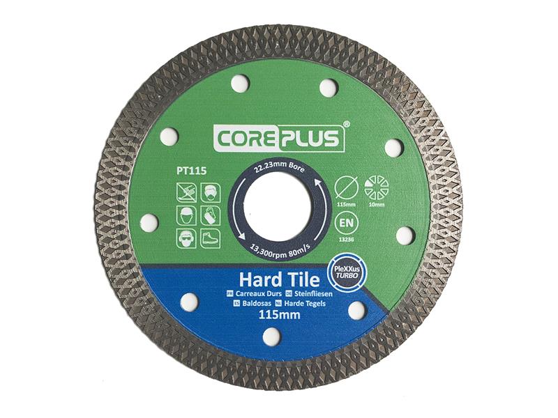 CorePlus Porcelain Diamond Blade 115mm CDU of 15 Blades Bore 22.23 CORDBP115CDU