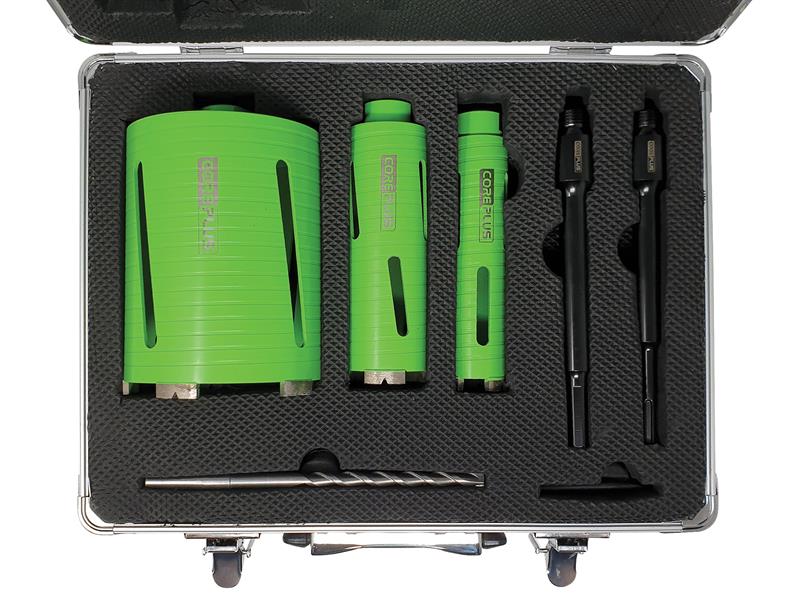 CorePlus DCDKIT7 Diamond Dry Core Drill Bit Set, 7 Piece CORDCDKIT7
