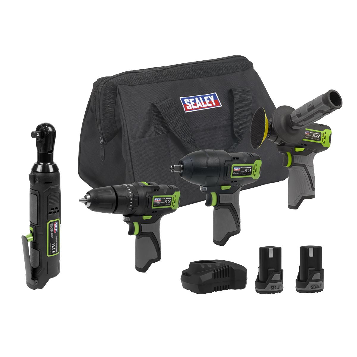 Sealey 4 x 10.8V SV10.8 Series Cordless Combo Kit 2 Batts Euro CP108VCOMBO1EU