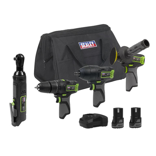 Sealey 4 x 10.8V SV10.8 Series Cordless Combo Kit 2 Batts Euro CP108VCOMBO1EU