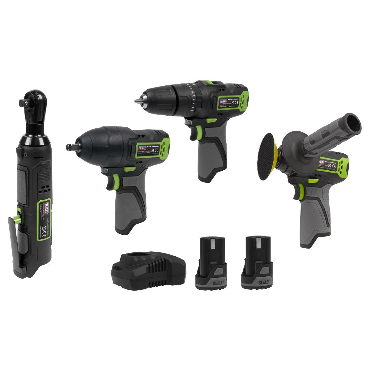 Sealey 4 x 10.8V SV10.8 Series Cordless Combo Kit 2 Batts Euro CP108VCOMBO1EU