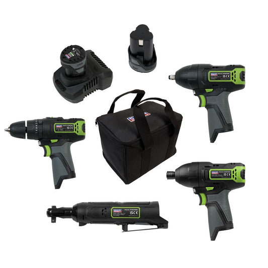 Sealey 4 x 10.8V SV10.8 Series Cordless Combo Kit - 2 Batteries CP108VCOMBO2