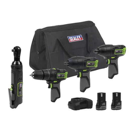 Sealey 10.8V Cordless Power Tool Kit 2 Batteries & Euro Plug CP108VCOMBO2EU