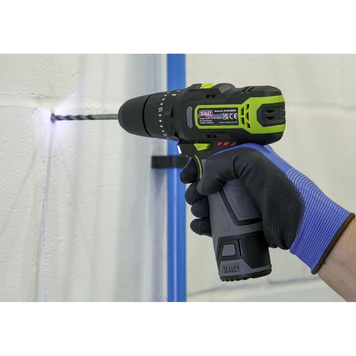 Sealey Combi Drill & Impact Driver Kit 2 x 10.8V Batts Euro Plug CP108VCOMBO3EU