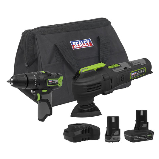 Sealey Combi Drill & Multi-Tool Kit 2 Batteries 2 x 10.8V SV10.8 CP108VCOMBO5EU