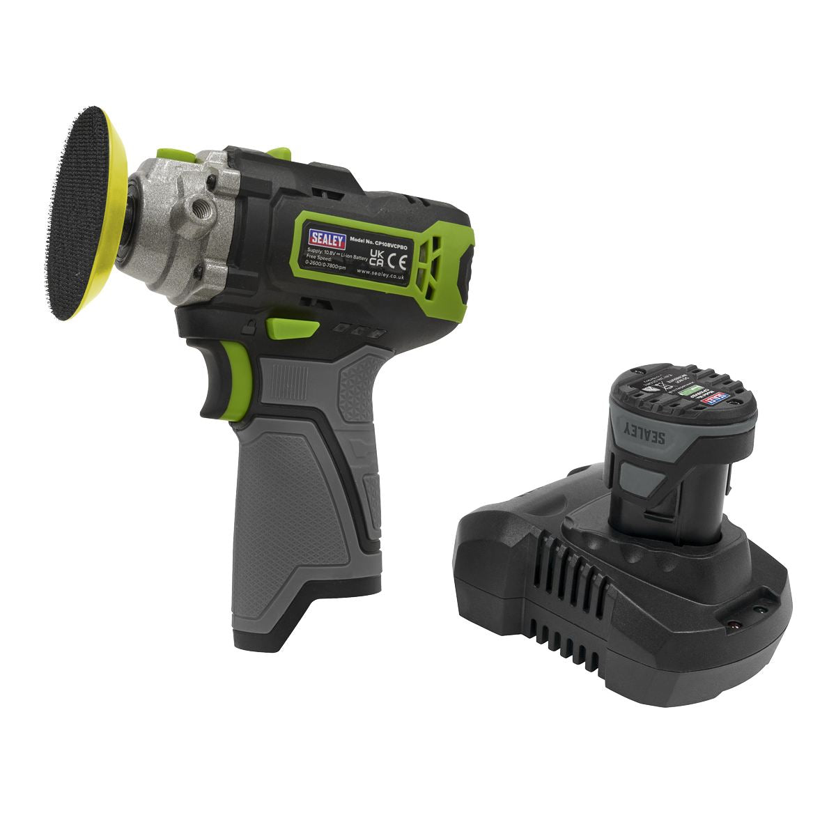 Sealey SV10.8 Series 75mm Cordless Polisher Kit 10.8V 2Ah - Euro Plug CP108VCPEU
