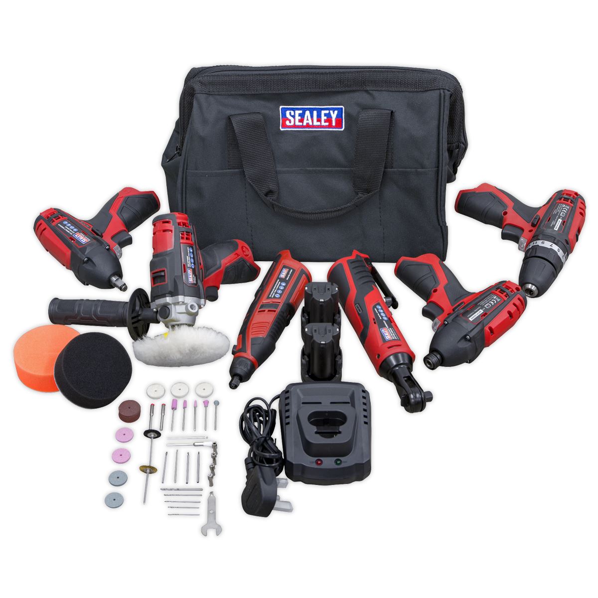 Sealey 6 x 12V SV12 Series Cordless Power Tool Combo Kit CP1200COMBO2