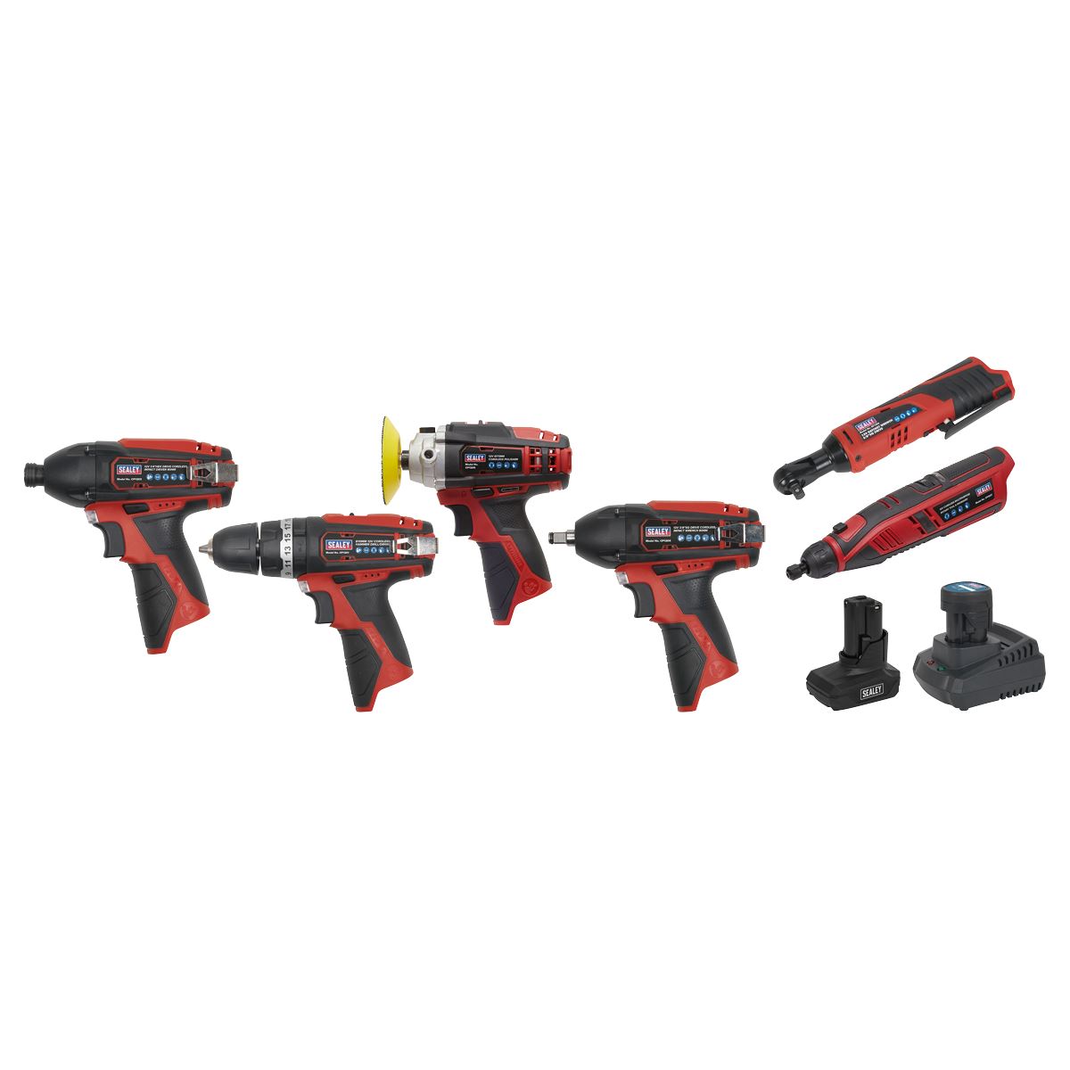 Sealey 6 x 12V SV12 Series Cordless Power Tool Combo Kit CP1200COMBO2