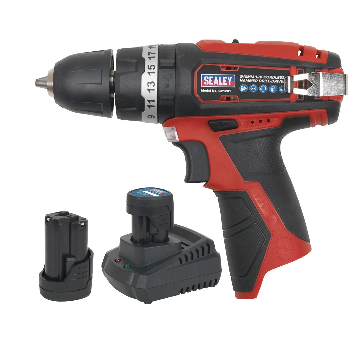 Sealey Combi Drill Kit �10mm 12V SV12 Series - 2 Batteries CP1201KIT