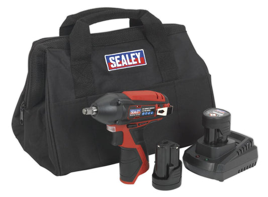 Sealey Impact Wrench Kit 3/8"Sq Drive 12V SV12 Series - 2 Batteries CP1204KIT