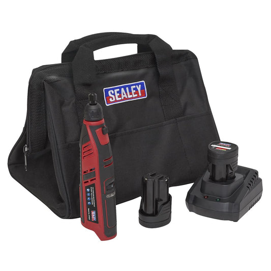 Sealey Cordless Rotary Tool & Engraver Kit 49pc 12V SV12 Series - 2 Batteries CP1207KIT