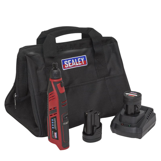 Sealey Cordless Rotary Tool & Engraver Kit 49pc 12V SV12 Series - 2 Batteries CP1207KIT