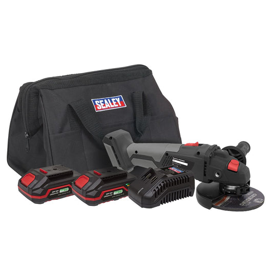 Sealey Brushless Angle Grinder Kit 20V SV20 Series - 2 Batteries CP20VAGXKIT