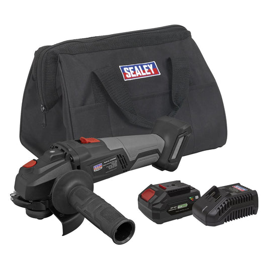 Sealey Brushless Angle Grinder Kit �115mm 20V 4Ah SV20 Series CP20VAGXKIT1