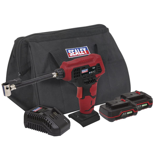 Sealey Cordless Air Pump Kit 20V SV20 Series - 2 Batteries CP20VAPKIT