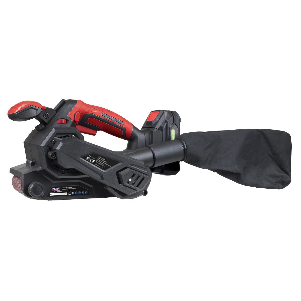 Sealey 20V Cordless Belt Sander SV20 Series 76mm Dust Free Body Only CP20VBS