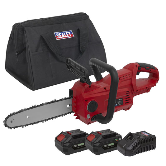 Sealey Cordless Chainsaw 25cm 20V 4Ah SV20 Series Kit 2 Batteries CP20VCHSKIT
