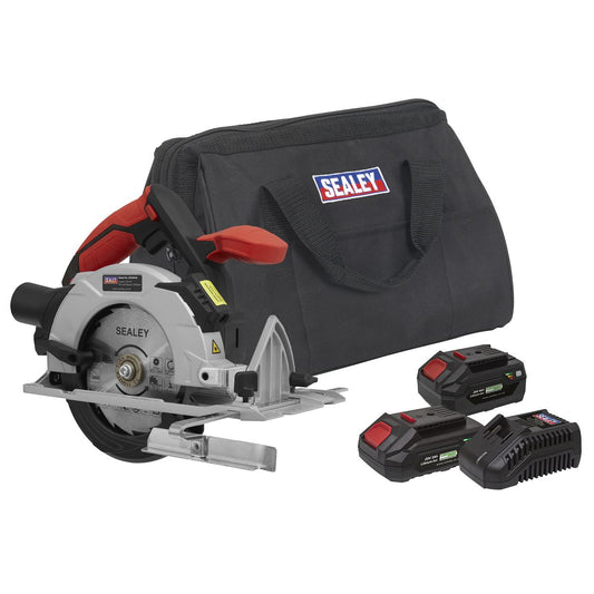 Sealey Circular Saw Kit 20V SV20 Series 150mm 2 Batteries CP20VCSKIT