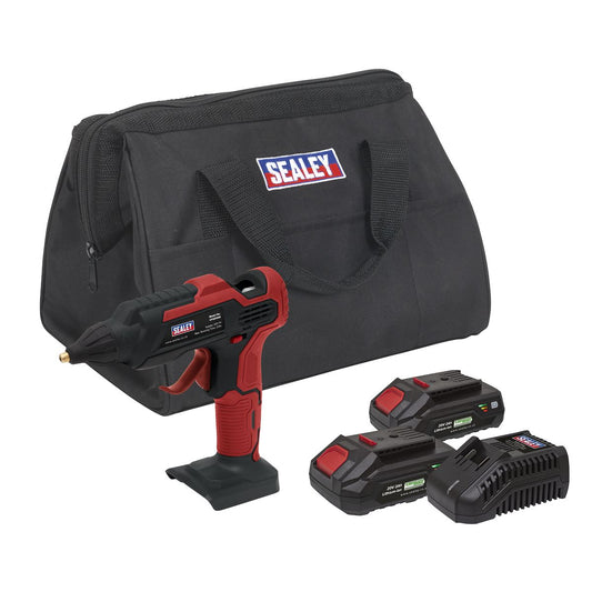 Sealey Cordless Glue Gun Kit 20V SV20 Series - 2 Batteries CP20VGGKIT
