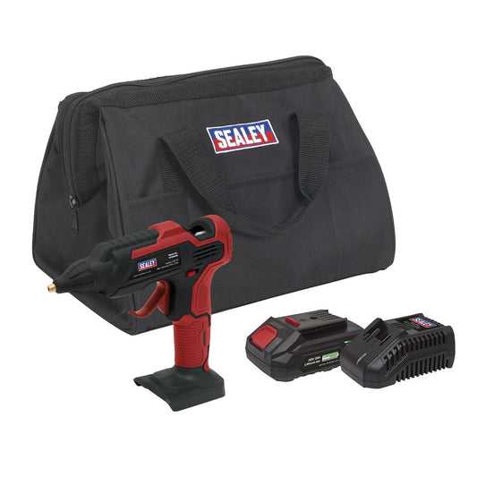Sealey Cordless Glue Gun Kit 20V 2Ah SV20 Series CP20VGGKIT1
