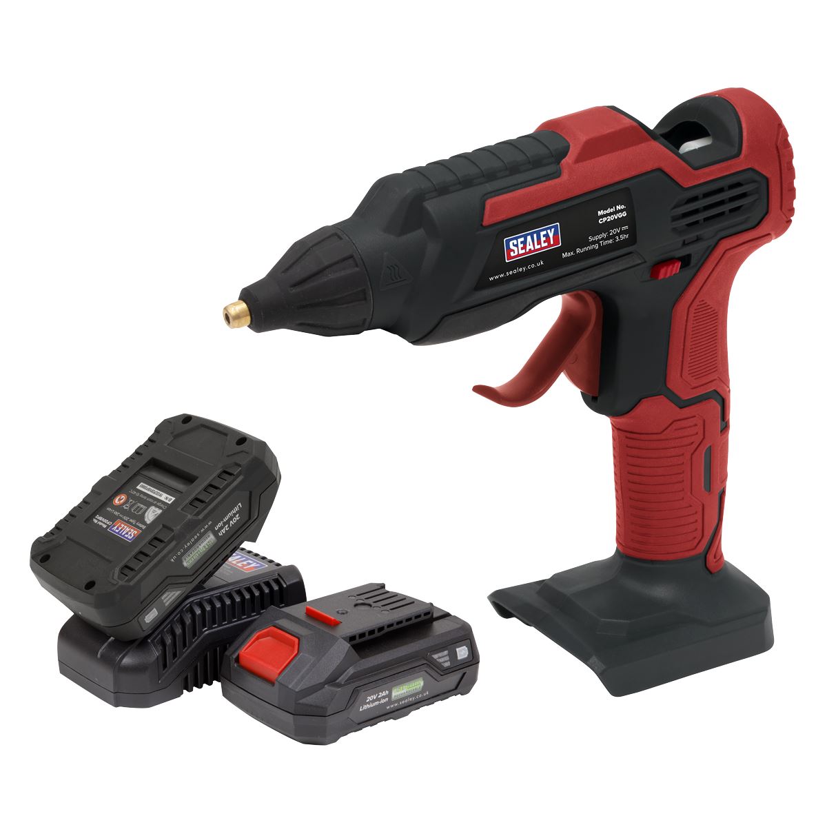 Sealey Cordless Glue Gun Kit 20V SV20 Series - 2 Batteries CP20VGGKIT