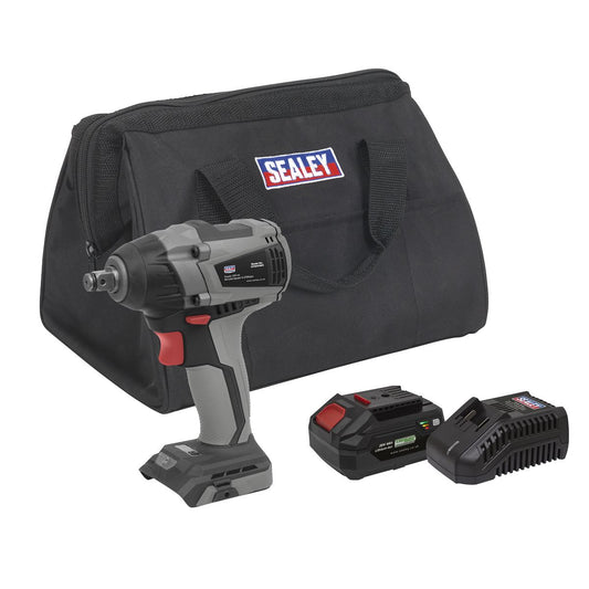 Sealey Brushless Impact Wrench Kit 1/2"Sq Drive 20V SV20 Series 350Nm 4Ah CP20VIWXKIT1