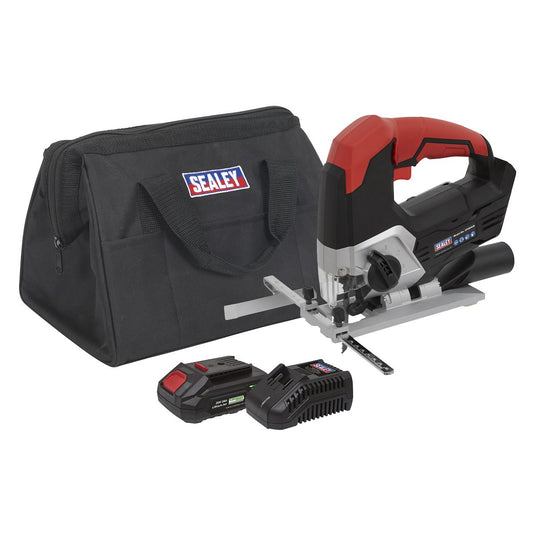 Sealey Cordless Jigsaw Kit 20V 2Ah Battery SV20 Charger & Bag CP20VJSKIT1