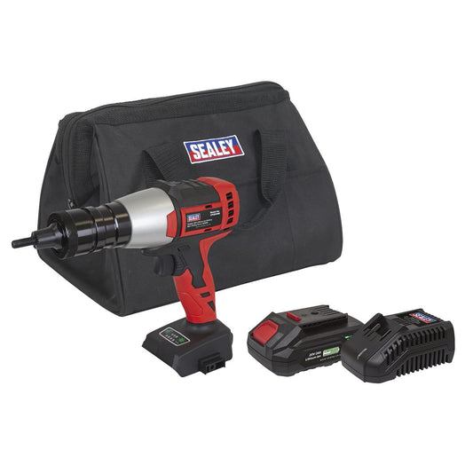 Sealey Cordless Nut Riveter 20V 2Ah SV20 Series Brushless CP20VNRKIT1
