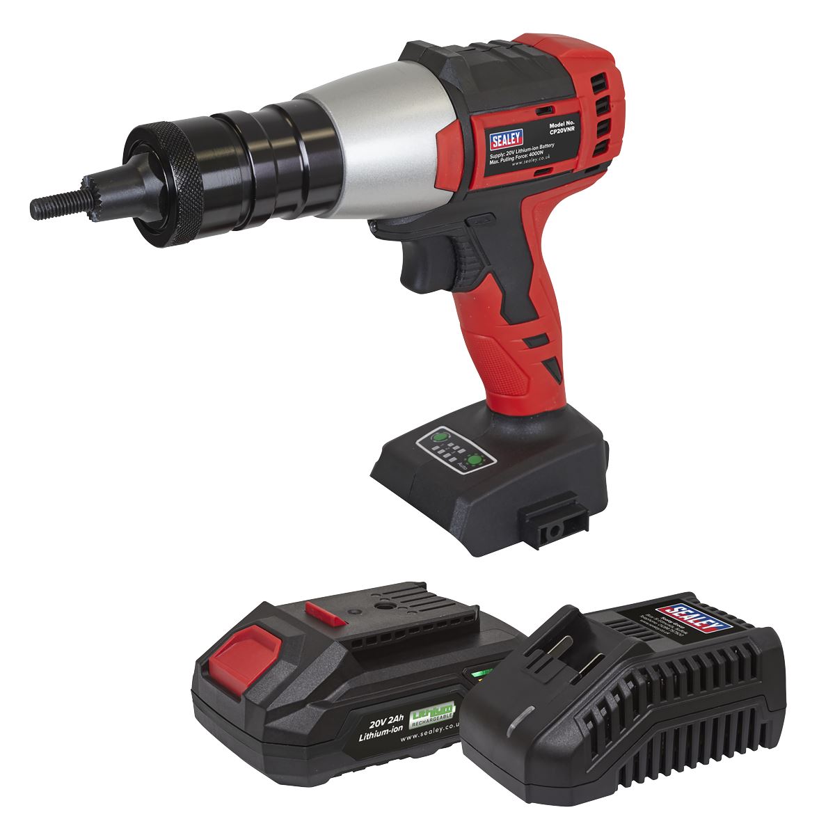 Sealey Cordless Nut Riveter 20V 2Ah SV20 Series Brushless CP20VNRKIT1