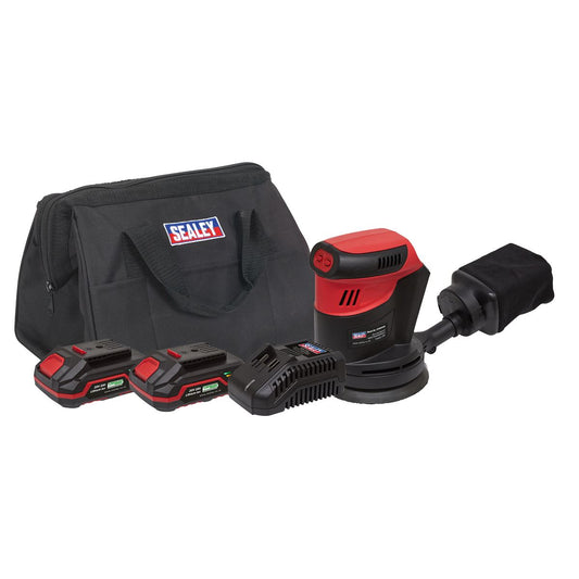 Sealey Cordless Orbital Palm Sander Kit �125mm 20V SV20 Series - 2 Batteries CP20VOSKIT