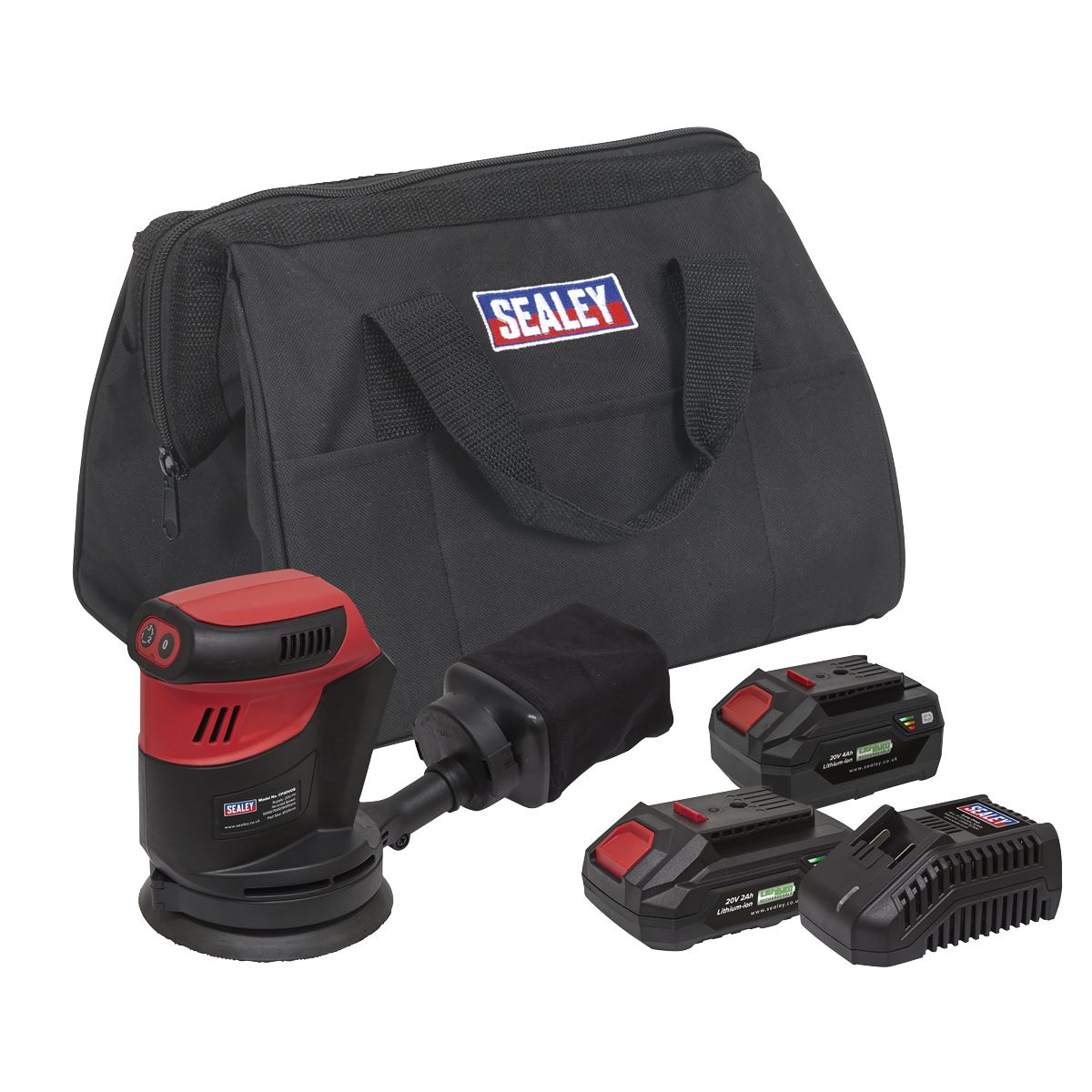 Sealey Cordless Orbital Palm Sander Kit �125mm 20V SV20 Series - 2 Batteries CP20VOSKIT
