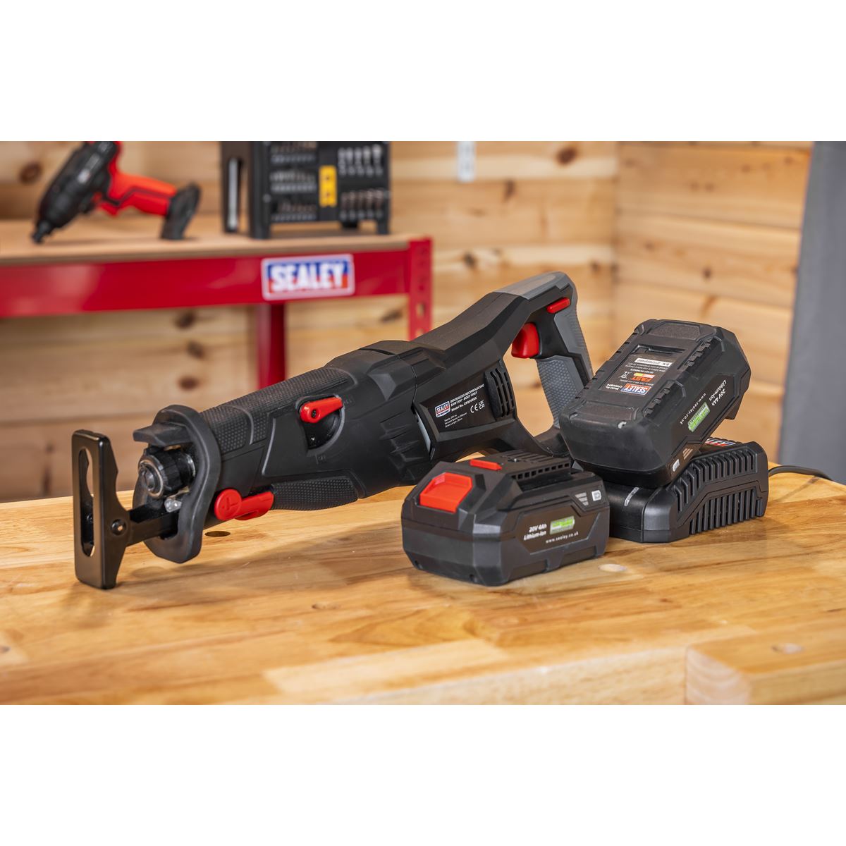Sealey Brushless Reciprocating Saw 20V SV20 Series Kit - 2 Batteries CP20VRSXKIT